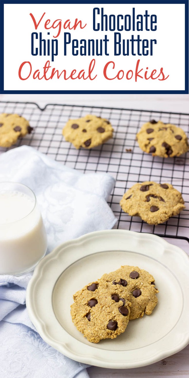 Chocolate Chip Peanut Butter Cookies - vegan and gluten-free